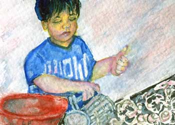 "Chef In Training" by Laurie Farrington, Rockville MD - Watercolor
